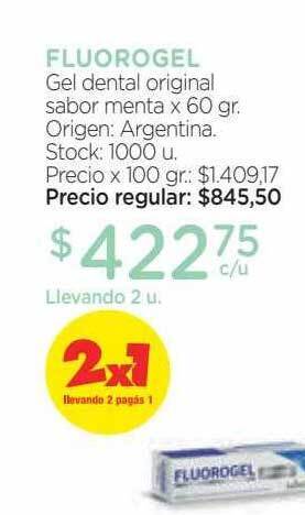 Farmacity Fluorogel gel dental original sabor menta oferta