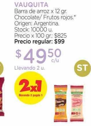 Farmacity Vauquita barra de arroz oferta