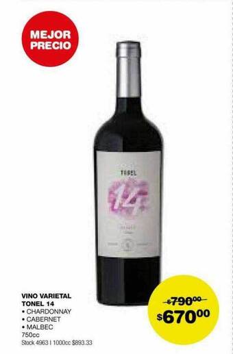 Atomo Conviene Vino varietal tonel 14 oferta