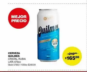 Atomo Conviene Cerveza quilmes cristal rubia lata 473 cc oferta