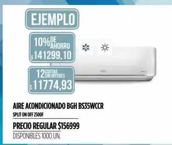Supermercados Vea Aire acondicionado bgh bs35wccr oferta