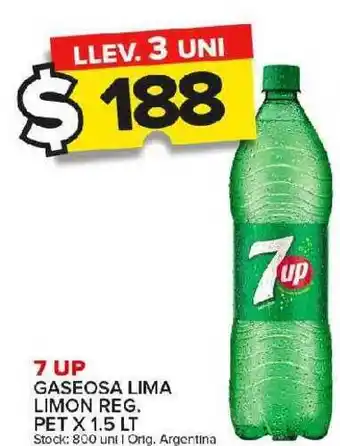 Carrefour Maxi 7up gaseosa lima limon reg pet x 1.5 lt oferta