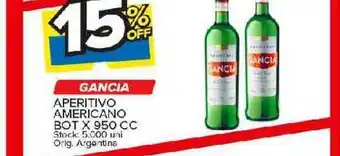 Carrefour Maxi Gancia aperitivo americano bot x 950 cc oferta