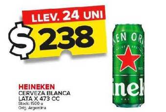 Carrefour Maxi Heineken cerveza blanca lata x 473 cc oferta