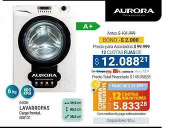 Cooperativa Obrera Aurora lavarropas carga frontal oferta