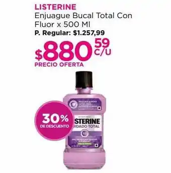 Punto de Salud Listerine enjuague bucal total con fluor 30% de descuento oferta
