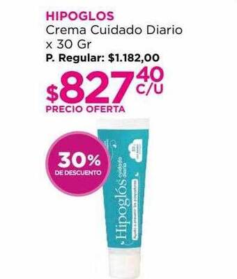 Punto de Salud Hipoglos crema cuidado diario 30% de descuento oferta