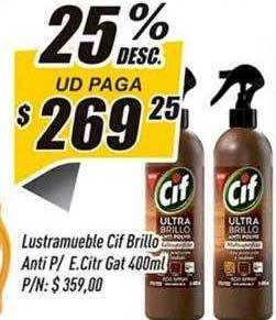 Supermercados Comodin Lustramueble cif brillo anti p e citr gat 25% desc. oferta