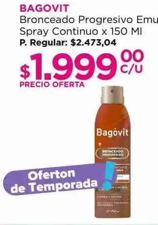 Punto de Salud Bagovit bronceado progresivo emu spray continuo oferta