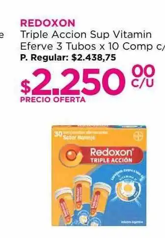 Punto de Salud Redoxon triple acción sup vitamin eferve 3 tubos oferta
