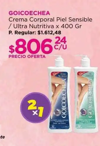 Punto de Salud Goicoechea crema corporal piel sensible ultra nutritiva oferta