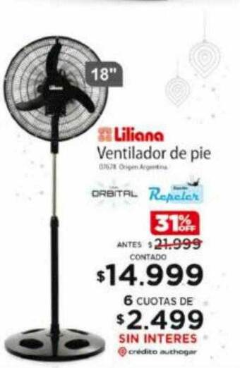 Authogar Liliana ventilador de pie oferta