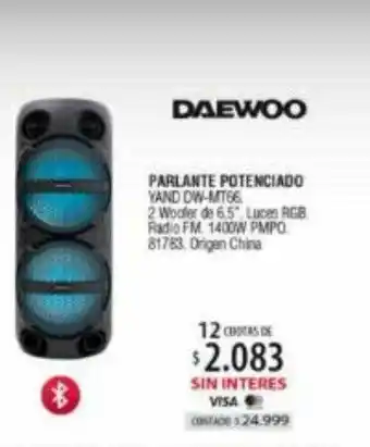 Authogar Daewoo parlante potenciado oferta