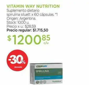 Farmacity Vitamin way nutrition suplemento dietario spirulina siluett -30% descuento oferta