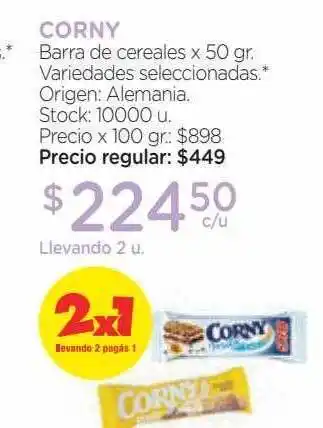 Farmacity Corny barra de cereales oferta