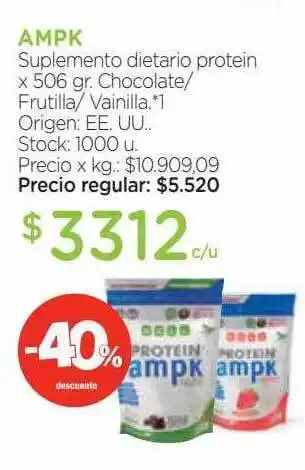Farmacity Ampk suplemento dietario protein -40% descuento oferta