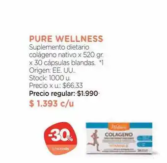 Farmacity Pure wellness suplemento dietario colágeno nativo oferta
