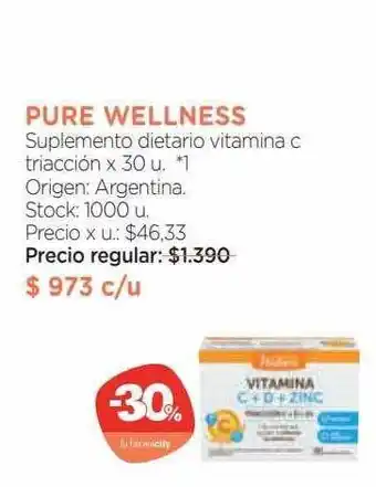Farmacity Pure wellness suplemento dietario vitamina c triacción oferta
