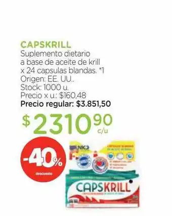 Farmacity Capskrill suplemento dietario a base de aceite de krill -40% descuento oferta
