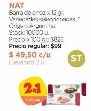 Farmacity Nat barra de arroz oferta
