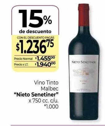 La Anonima Vino tinto malbec oferta