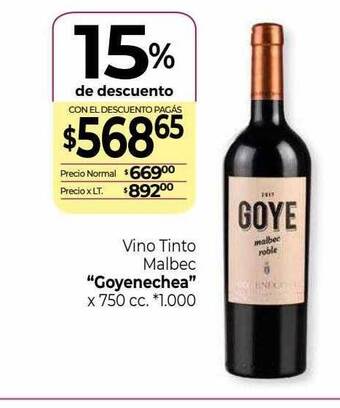 La Anonima Vino tinto malbec oferta