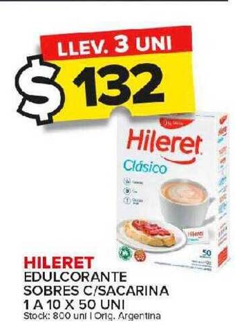 Carrefour Maxi Hileret edulcorante sobres c sacarina oferta