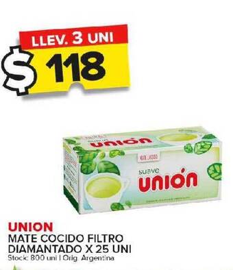 Carrefour Maxi Union mate cocido filtro diamantado oferta