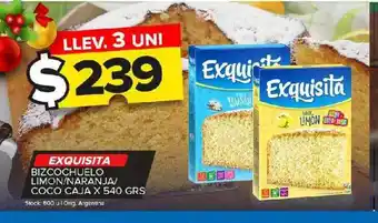 Carrefour Maxi Exquisita bizcochuelo limon naranja coco caja oferta