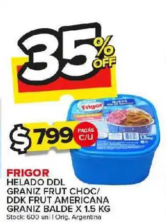 Carrefour Maxi Frigor helado ddl graniz frut choc ddk frut ameriacana graniz balde oferta