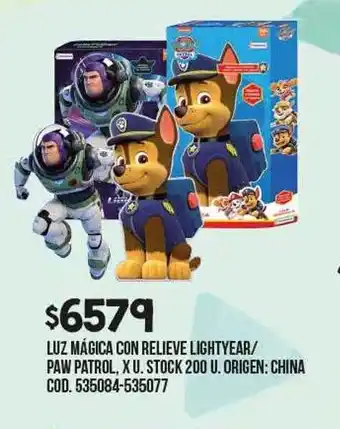 Coto Luz mágica con relieve lightyear-paw patrol oferta
