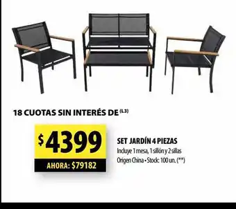 Punto Mayorista Set jardín 4 piezas oferta
