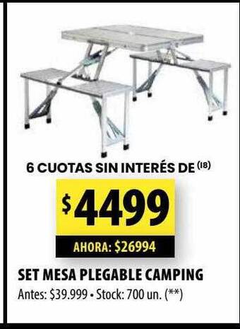 Punto Mayorista Set mesa plegable camping oferta