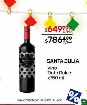 Nini Mayorista Santa julia vino tinto dulce oferta