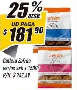 Supermercados Comodin Galleta zafrán varios sab 25% de desc. oferta