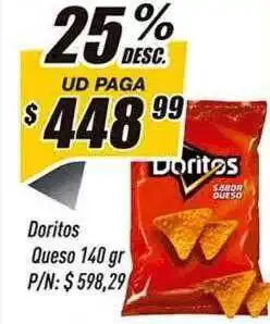 Supermercados Comodin Doritos queso 25% desc. oferta