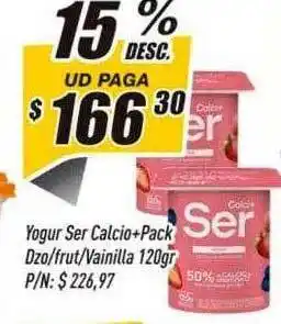 Supermercados Comodin Yogur ser calcio+pack dzo frut vainilla 15% desc. oferta