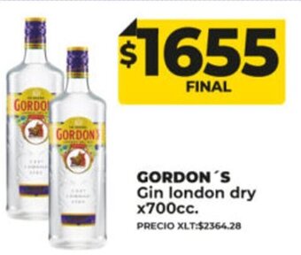 Supermayorista Vital Gordon's Gin London Dry x 700cc oferta