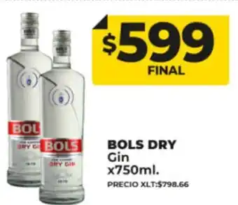 Supermayorista Vital Bols Dry Gin x 750ml oferta