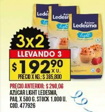 Coto Azúcar light ledesma paq. oferta