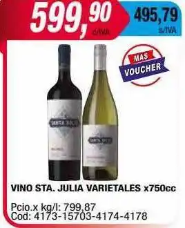 Maxiconsumo Vino sta. julia oferta