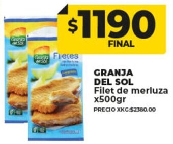 Supermayorista Vital Granja Del Sol Filet de Merluza x 500gr oferta