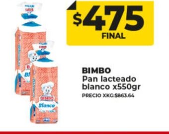 Supermayorista Vital Bimbo Pan Lacteado Blanco x 550gr oferta