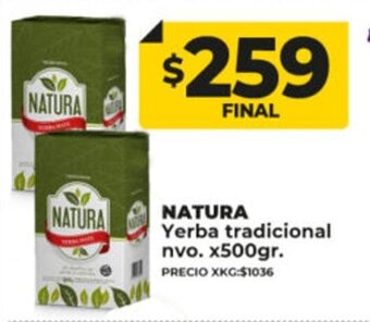 Supermayorista Vital Natura Yerba Tradicional Nvo. x 500gr oferta
