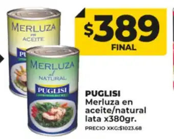 Supermayorista Vital Puglisi Merluza en Aceite/ Natural Lata x 380gr oferta