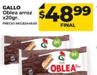 Supermayorista Vital Gallo Oblea Arroz x 20gr oferta
