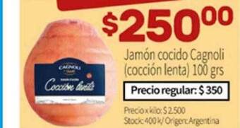 Josimar Jamón cocido cagnoli cocción lenta oferta