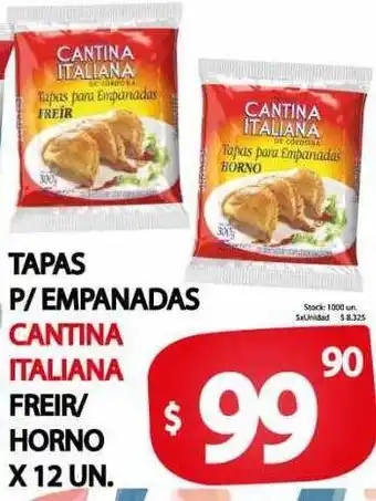 Supermercados Mariano Max Tapas p-empanadas cantina italiana freir-horno x 12 oferta