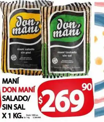 Supermercados Mariano Max Maní don maní salado - sin sal oferta