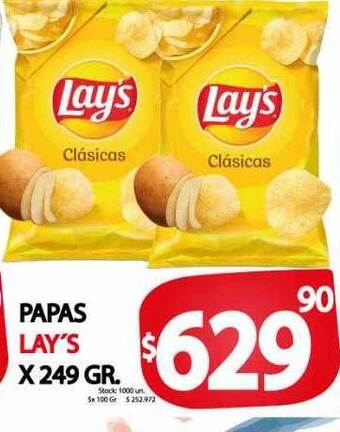 Supermercados Mariano Max Papas lay's oferta